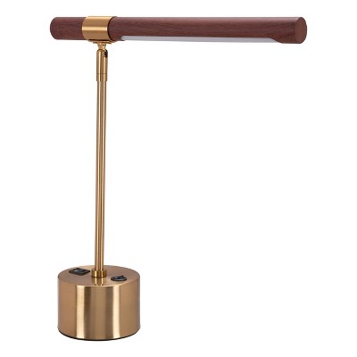 Zuo Kippy Table Lamp Brown & Brass