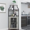 Corner Bar Cabinet, Wine Bar Cabinet with Large Storage Space and Detachable Wine Rack - 2 of 4