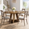 47" Round Dining Table Set for 4 to 6, Farmhouse Kitchen Table with Wooden Top and Pedestal Base - 3 of 4