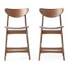 GDFStudio Cedric Mid-Century Modern Fabric and Rubberwood 23.5 Inch Counter Stool (Set of 2) - 2 of 4