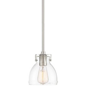 Possini Euro Design Bellis Brushed Nickel Mini Pendant Light 6 1/2" Wide Modern Industrial Clear Glass Shade for Dining Room Home Foyer Kitchen Island - 1 of 4