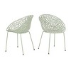 Set of 2 Outdoor Dining Chairs, Plastic Frame Patio Chairs with Diamond Cutout Design for Garden or Balcony-Maison Boucle - 3 of 4