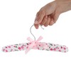 Juvale 12 Pack Satin Padded Baby Hangers for Closet, Nursery, Baby Clothes, Pink Floral Design (9.5 In) - 3 of 4