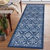 Modern Rugs Floral Print Mat Non-Slip Boho Low Pile Non-Shedding Carpet, 2' x 8' Blue - 2 of 4