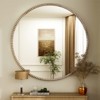 BEAUTYPEAK Round Wall Mirror 24"x24" Antique Beaded Resin Frame Vanity Mirror - 2 of 4