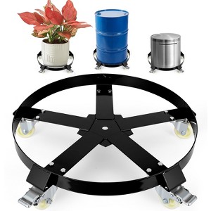 CuisinSmart 55 Gallon Heavy Duty Oil Drum Dolly, 1000lbs Weight Capacity, Trash Can Dolly with Cross Braces & Swivel Wheel, Non Tipping, with Brake - 1 of 4