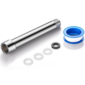 Cobbe Shower Head Extension Arm, 6-Inch Shower Arm Extender, Stainless Steel Shower Pipe Arm for Bathroom, Adjustable Extension Pipe (Chrome) - 1 of 4