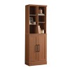 Homy Casa Storage Cabinet with Adjustable Shelves and Doors, Brown - 4 of 4