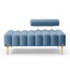 53.2" Wide Light Blue Upholstered Bench, Modern 2 Seater Sofa for Bedroom, Entryway, or Hallway, End of Bed Bench with Comfy Seating - 3 of 4