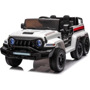24V Kids’ Ride-On Truck Car with Parental Remote Control, Twin 35W Motors, Max Speed 3.5MPH, USB Music Player, 6-Wheel Suspension, LED Lights - 1 of 4
