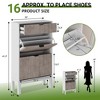 Shoe Storage Cabinet with 2 Flip Drawers & Large Drawer, Farmhouse Fluted Shoe Organizer with Metal Legs, Freestanding Hidden Slim Narrow Shoe Rack - 3 of 4