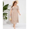 Plus Size Summer Dress for Women Square Neck Casual Boho A Line Maxi Dress - 3 of 4