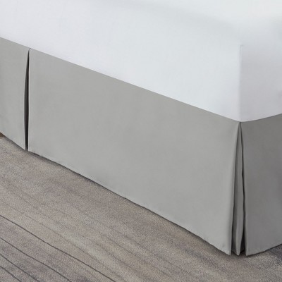 Light Gray Polyester Queen Split Corner Bedskirt