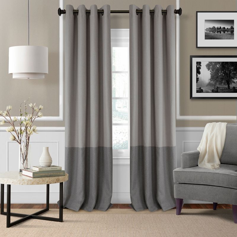 Braiden Color Block Single Blackout Window Curtain Panel - Elrene Home Fashions, 1 of 6