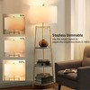 Modern Gold Tripod Floor Lamp with Shelves & Dimmer - 3 of 4