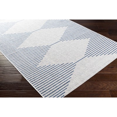 Stephan Blue and Cream Polypropylene Area Rug 2' x 2'11"