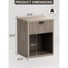 Vipbear Nightstand  Scandinavian Nightstand with Recessed Drawers Storage Cabinet Large Modern Mid-Century Wooden Nightstand - 2 of 4
