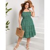 Plus Size Summer Dresses Women's Sleeveless Square Neck Smocked Flowy Ruffle A Line Maxi Dress - 3 of 4