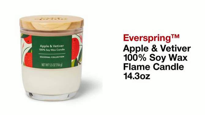 Apple &#38; Vetiver 100% Soy Wax Flame Candle - 5.5oz - Everspring&#8482;, 2 of 5, play video