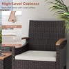 Tangkula 4 PCS Dining Chairs w/ Acacia Wood Armrest Heavy Duty Metal Frame Patio - 2 of 4