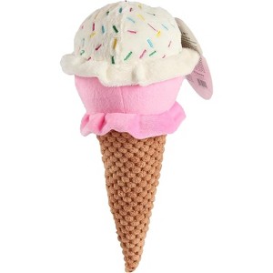 ZippyPaws Pet Lou Durable Plush Dogs Squeak Toys. 10-Inch Ice Cream - 1 of 4