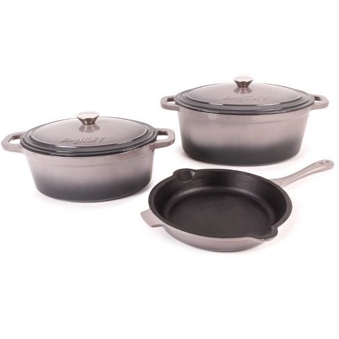 BergHOFF Neo 4pc Cast Iron Cookware Set, 5qt. & 7qt.