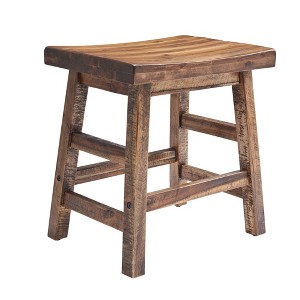20" Durango Industrial Wood Counter Height Barstool Dark Brown - Alaterre Furniture: Rustic Acacia Frame - 1 of 4