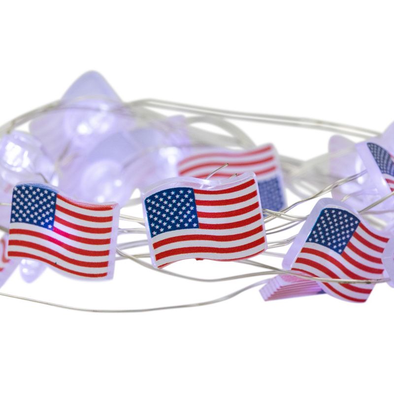 Northlight 20-Count Patriotic Americana USA Flag LED Fairy Lights, 6.25ft, Copper Wire, 5 of 6