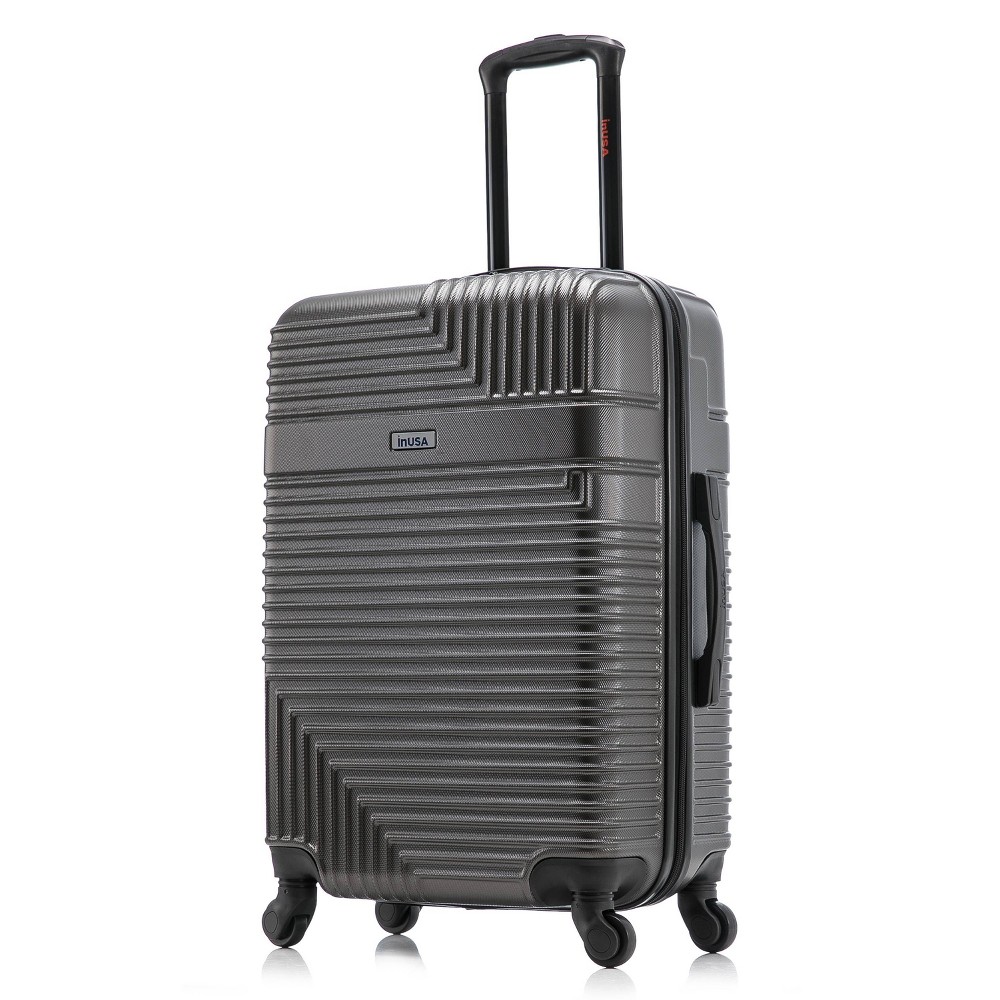 Photos - Luggage InUSA Resilience Lightweight Hardside Medium Checked Spinner Suitcase - Bl 