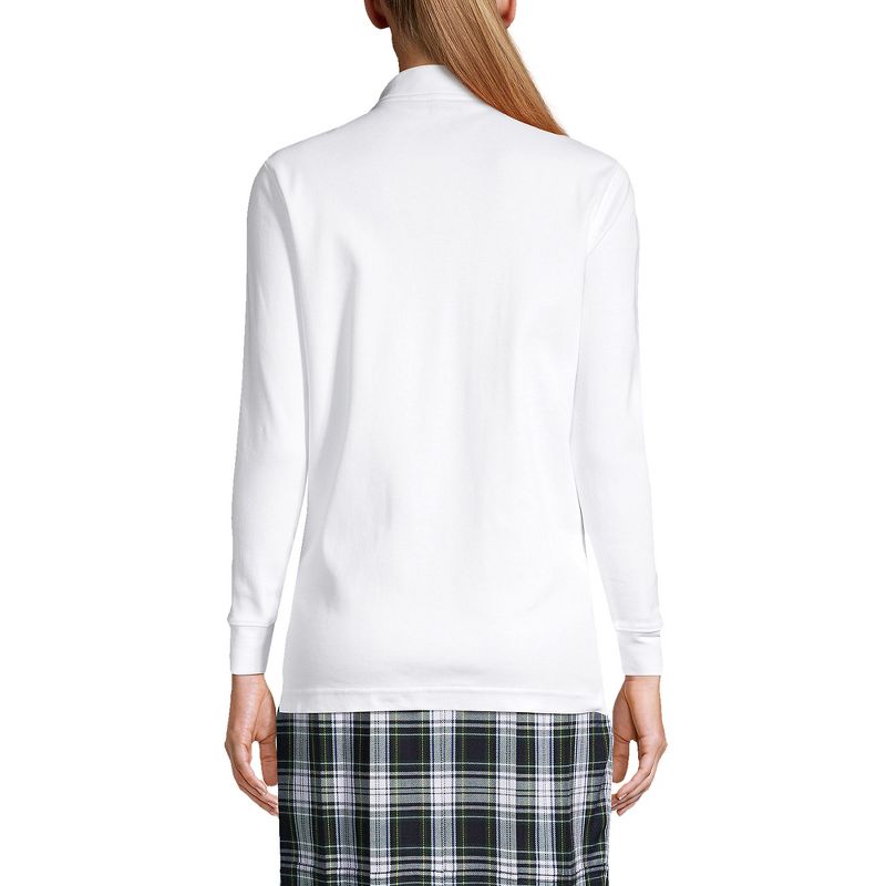 Lands' End School Uniform Women's Long Sleeve Interlock Polo Shirt, 2 of 5