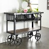 Olivia & May Industrial Metal Console Table Dark Black: Sturdy Iron Entryway Table, No Assembly Required - 3 of 4