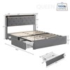 Full-size velvet bed frame with four storage drawers and USB charging station, suitable for the bedroom. - 4 of 4