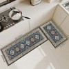 FURNIinspire Floor Mats 2 Piece Farmhouse Kitchen Rug Washable Area Rugs Non Skid Bohemian Mat for Hallway Entryway, Blue, 60"*20" - 3 of 4