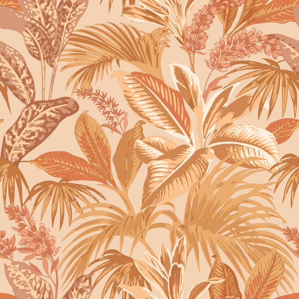 Photos - Wallpaper Tempaper & Co Havana Palm Removable Peel and Stick , Terracotta S