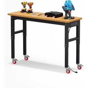 Nasitip 60" Heavy Duty Workbench 2200LBS Capacity w/Power Outlets - Adjustable Height Garage Work Table w/Wheels or Stabilizing Base - 1 of 4