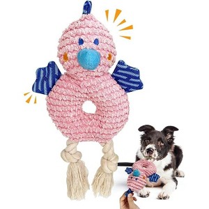 ZippyPaws Durable Squeaky Dog Toy for Medium/Aggressive Chewers (Pink Chick) - 1 of 4