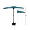 WestinTrends 9 Ft Half Market Patio Umbella with Black Round Plastic Base - 2 of 4