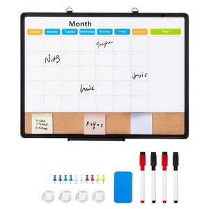 VEVOR 24"x 18" Monthly Calendar Whiteboard & Cork Board Combo with Aluminum Frame – 2-in-1 Magnetic Dry Erase Bulletin Board for Wall Mount - 1 of 4