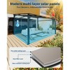 12' x 16' Lean to Hardtop Gazebo, Wall-Mounted Pergola with Polycarbonate Roof, Heavy Duty Aluminum Awnings for Patio, Deck, Porch, Backyard, Garden - 4 of 4