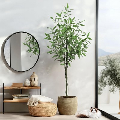 Whizmax Artificial Eucalyptus Tree Tall, Thick Stem and Realistic Leaves, Suitable for Indoor and Outdoor, Ideal Decoration for Home Office