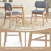 QingMoon Mid Century Dining Chairs Set of 2, Kitchen Accent Chairs, Wooden Chair with Upholstered Backrest and Seat for Living Room - 3 of 4