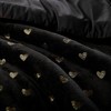 Sapphtopaz Comforter Sets with Metallic Love Heart Print Plush Bedding Set with Throw Pillow Ultra Soft Bedding Quilts - 2 of 4
