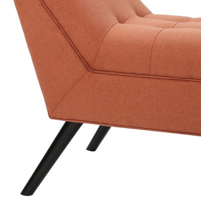 Madrid Orange Tufted Fabric Ottoman Bench