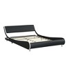 Bed frame, wooden bed with backrest, easy to assemble, wooden platform bed frame, multi-function bedroom bed - 2 of 4