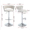 CAVINAS Set of 2 Adjustable Swivel Bar Stools,Velvet Counter Stools with Chrome Footrest & Chrome Base,Bar Chairs for Home Pub & Kitchen Island - 3 of 4