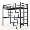 CSBDHome Twin Size Metal Loft Bed With Charging Station - 4 of 4