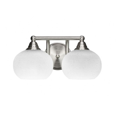 Toltec Lighting Paramount 2 - Light Vanity in  Brushed Nickel with 7" White Muslin Shade