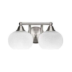 Toltec Lighting Paramount 2 - Light Vanity in  Brushed Nickel with 7" White Muslin Shade - 1 of 1