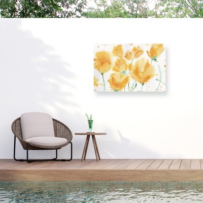 Sheila Golden Yellow Poppy Dream 5 Outdoor Canvas Art