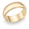 Pompeii3 10mm Milgrain Plain High Polished Dome Wedding Band 10k White, Yellow, Rose Gold - 4 of 4